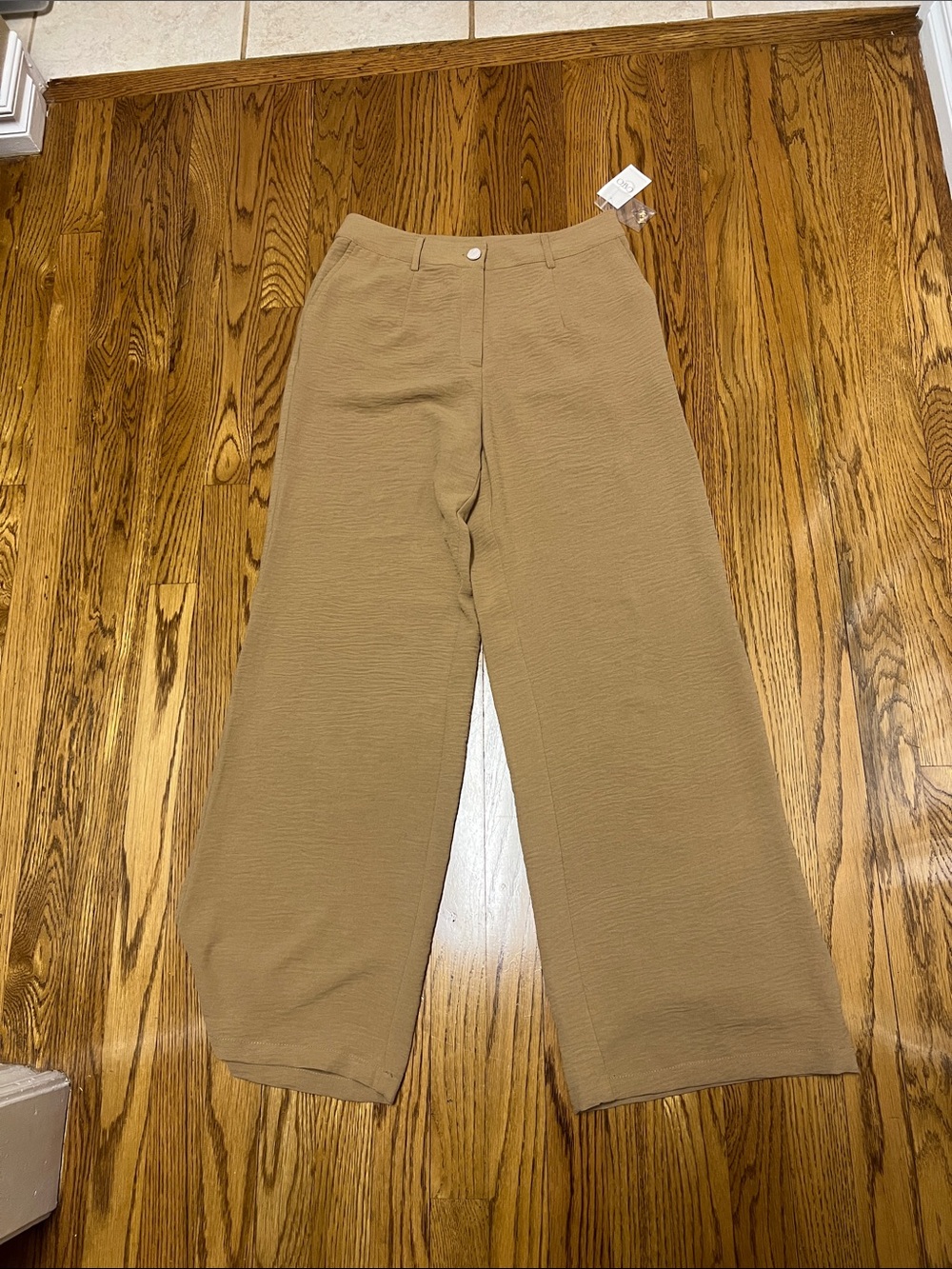 Cato Wide Leg High-Rise Pants in Tan